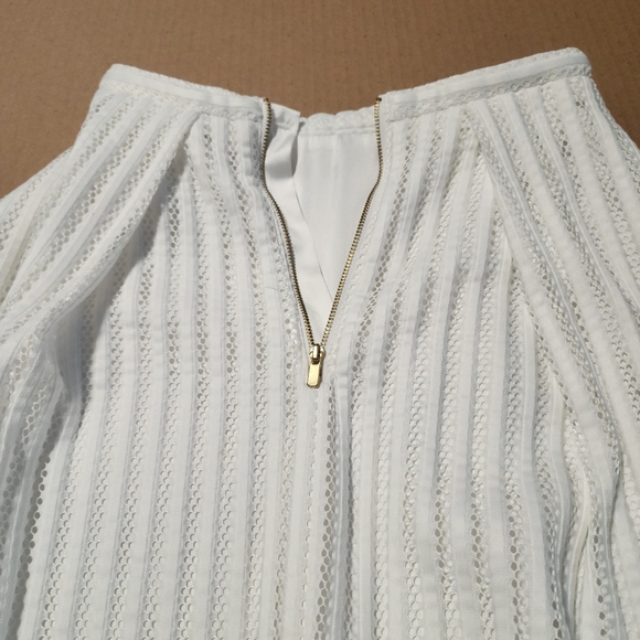 H&M White A-Line Skirt Lace/Eyelet Size 4 - Picture 7 of 10